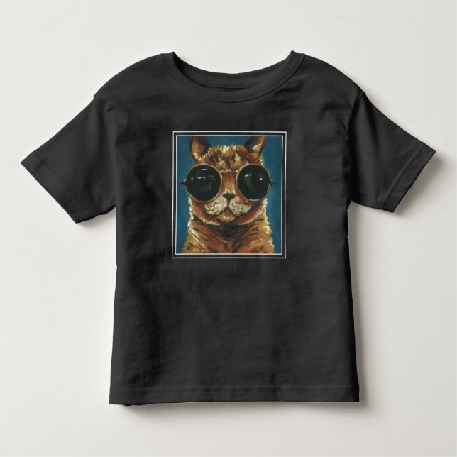 Camiseta Dapper Animal | Gatinho De Óculos De Sol (Frente)