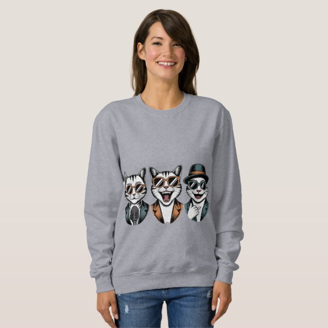 Camiseta Dapper Cats - Stylish Funny Trio Portrait  (Frente Completa)