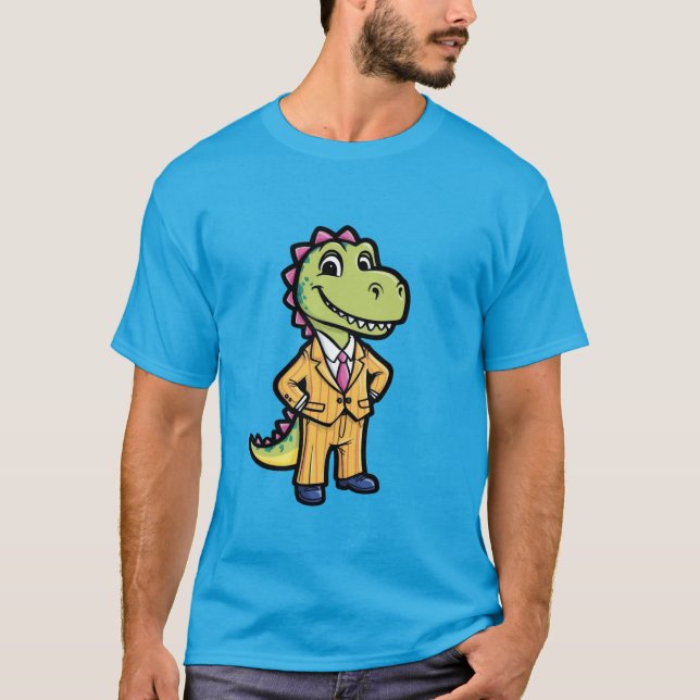 Camiseta Dapper Dinossaur em um terno (Frente)