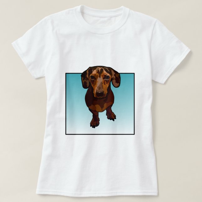 Camiseta Dapple o Dachshund artística (Frente do Design)
