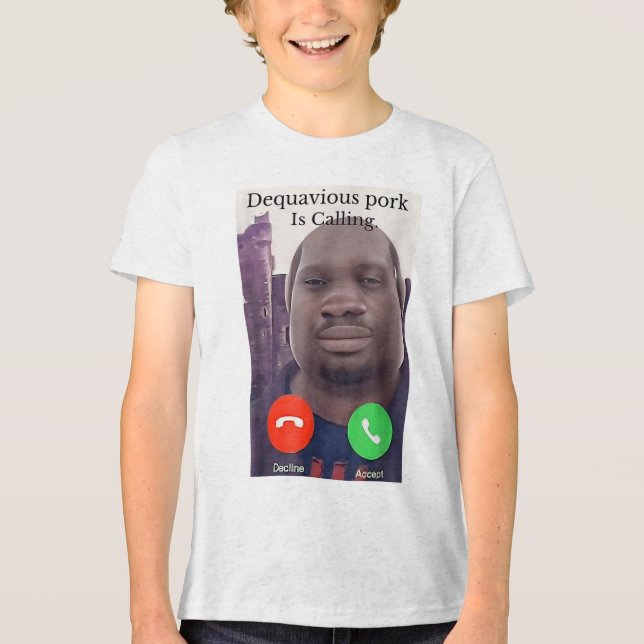 Camiseta Daquavious Pork Está Chamando John Pork Meme Piada (Frente)