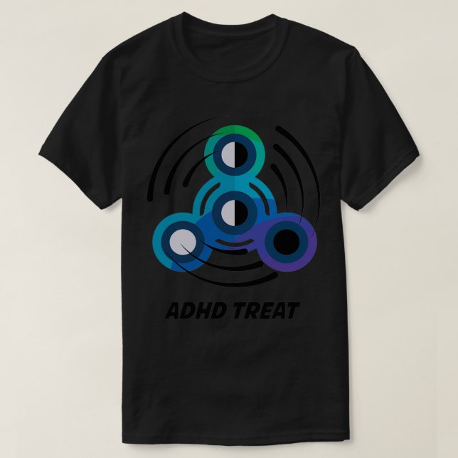 Camiseta Dar Consciência à Atenção do ADHD Spinner de Toy S (Frente do Design)
