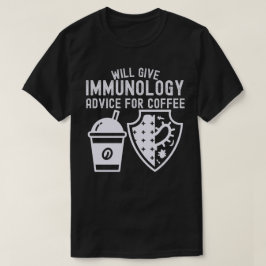 Camiseta Dar conselhos de imunologia para café