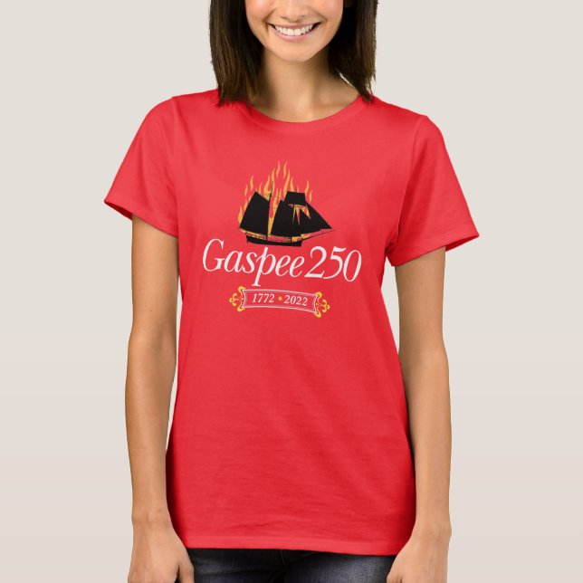 Camiseta DAR Gaspee250 - Logotipo itálico em vermelho (Frente)