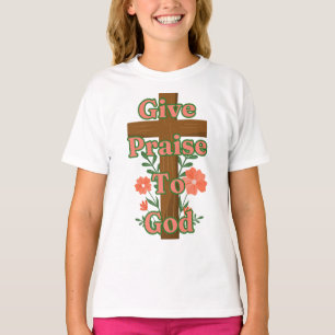 Camiseta Dar Louvado a Deus da Rapariga do Wooden Cross