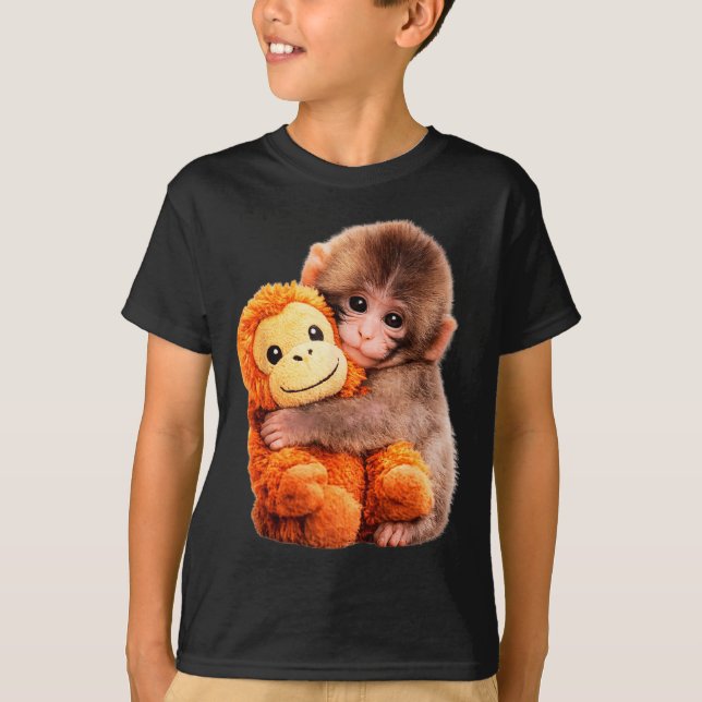 Camiseta Dar soco no bebê macaco  (Frente)