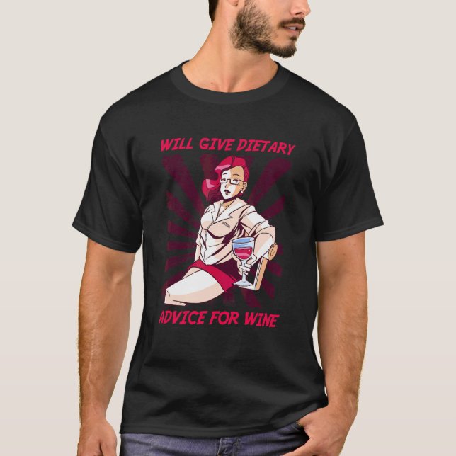 Camiseta Dará Aconselhamento Dietético Para Dietéticos De V (Frente)