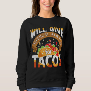 Camiseta Dará Aconselhamento Médico Tacos Taco Citação Med