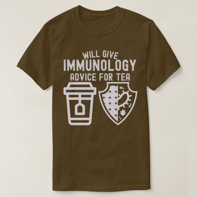 Camiseta Dará conselhos de imunologia para chá (Frente do Design)