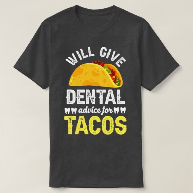 Camiseta Dará conselhos difíceis para tacos (Frente do Design)