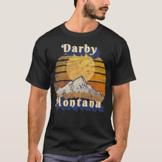 Camiseta Darby Montana Retro Mountain Sunset Styled Pullove