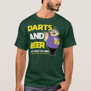 Camiseta Dardos e Cerveja É Por Isso Que Estou Aqui Bebida
