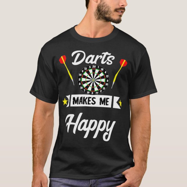 Camiseta Dardos me faz feliz jogo de seta para jogadores de (Frente)