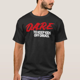 Camiseta Dare Shirt - D.A.R.E. (Dare) Logotipo Vintage 90&x