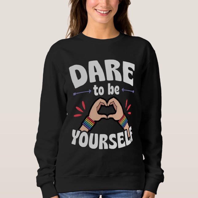 Camiseta Dare To Be Yourself  Cute LGBTQ Ally Gay Pride (Frente)