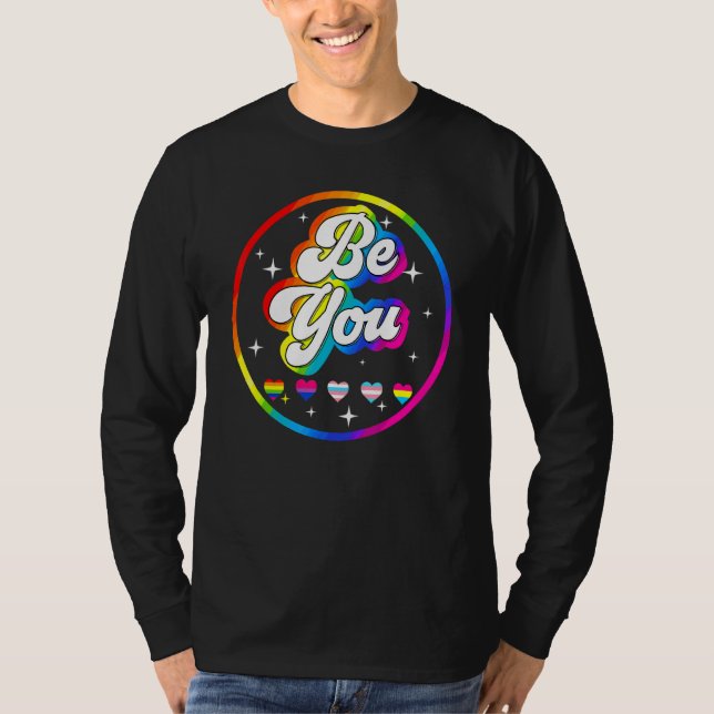 Camiseta Dare To Be Yourself Positive Inspirational Gay Pri (Frente)