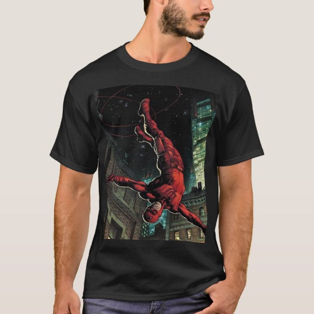 Camiseta Daredevil Marvel Superhero Red Suit Night City  (Frente)