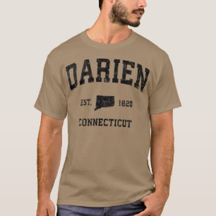 Camiseta Darien Connecticut CT Vintage Sports Design Black