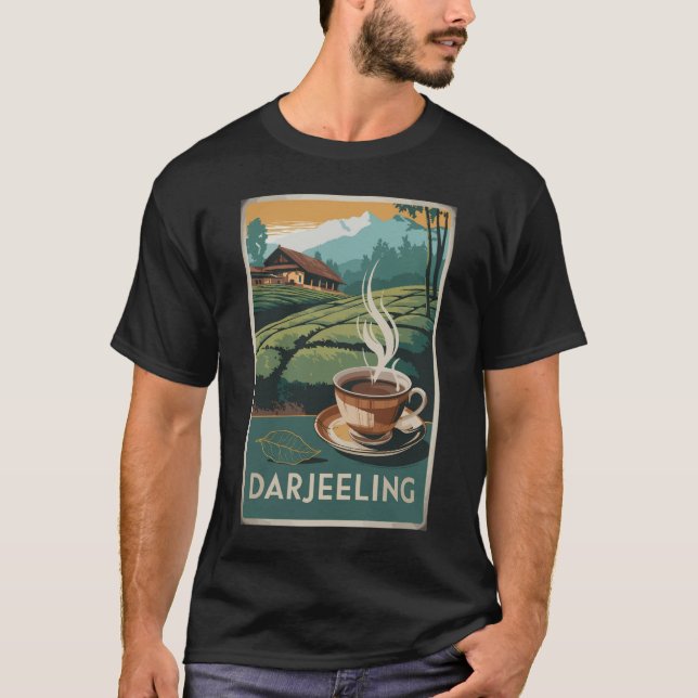 Camiseta Darjeeling India Tea Viagem Art Vintage (Frente)