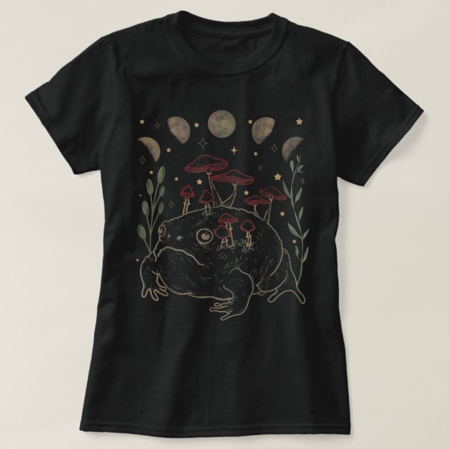 Camiseta Dark Academia Moon Witchy Goblincore (Frente do Design)