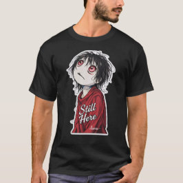 Camiseta Dark Anime "Still Here" Aesthetic Gothic Illustra