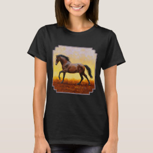 Camiseta Dark Bay Running Horse Wild Mustang
