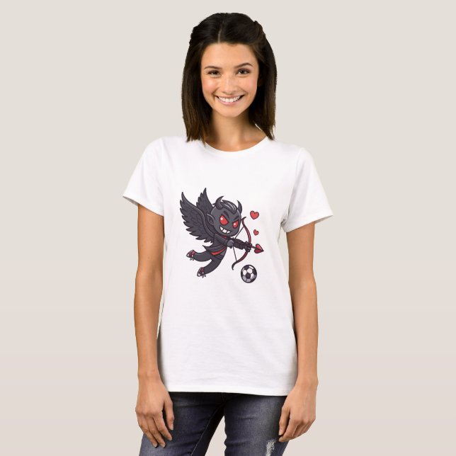 Camiseta Dark Cupid Soccer Player - Anti-Valentine's Day (Frente Completa)
