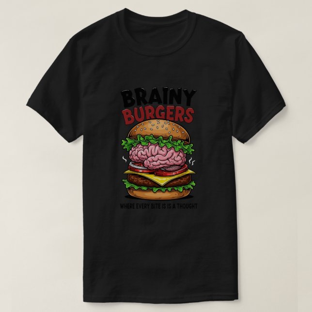 Camiseta Dark da Brainy Burgers (Frente do Design)