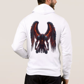 Camiseta Dark Fantasy Fallen Angel Hoodie with Fiery Wings