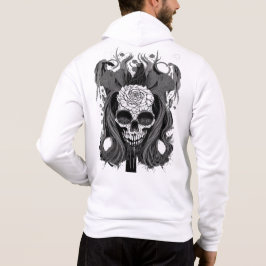 Camiseta "Dark Floral Skull with Mystical Accents"