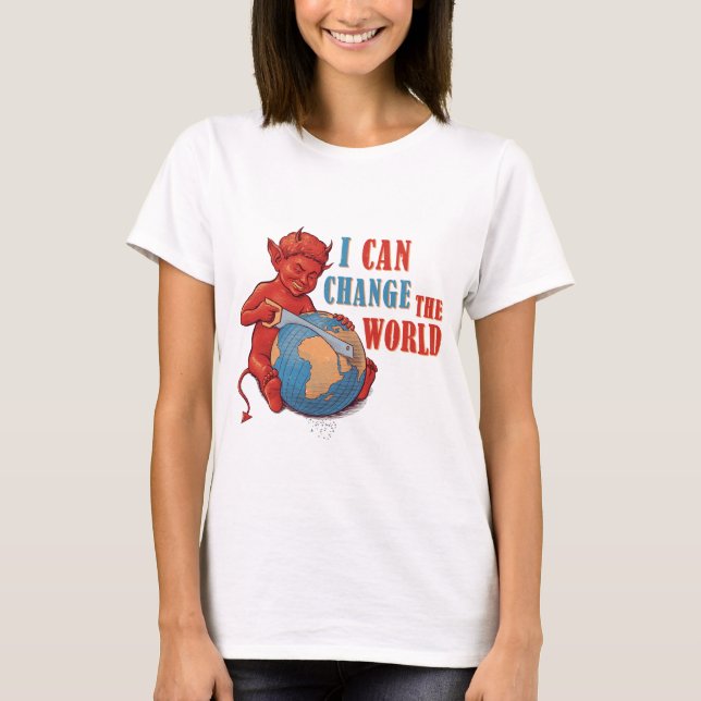 Camiseta Dark Humor Devil Kid Design (Frente)