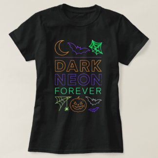 Camiseta Dark Neon Forever | Morcegos de Abóbora de Hallowe