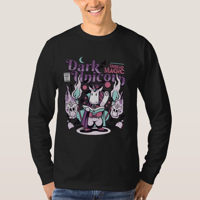 Camiseta Dark Undead Black Magic Funny Goth Unicorn (Frente)