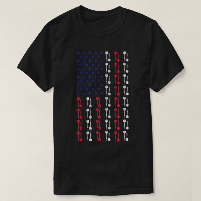 Camiseta Dart American Flag Bullshooter Patriotic Darts Gam (Frente do Design)