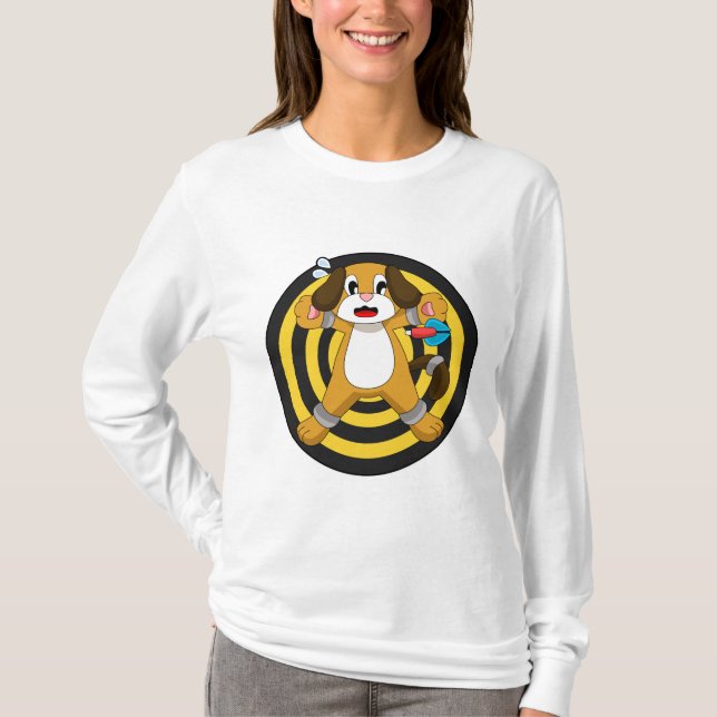 Camiseta Dart Dartboard Dog Darts (Frente)