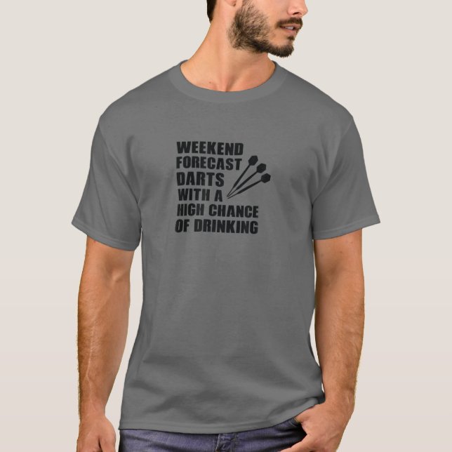 Camiseta Dart Funny Darts Player Bebendo Weekend Gift (Frente)