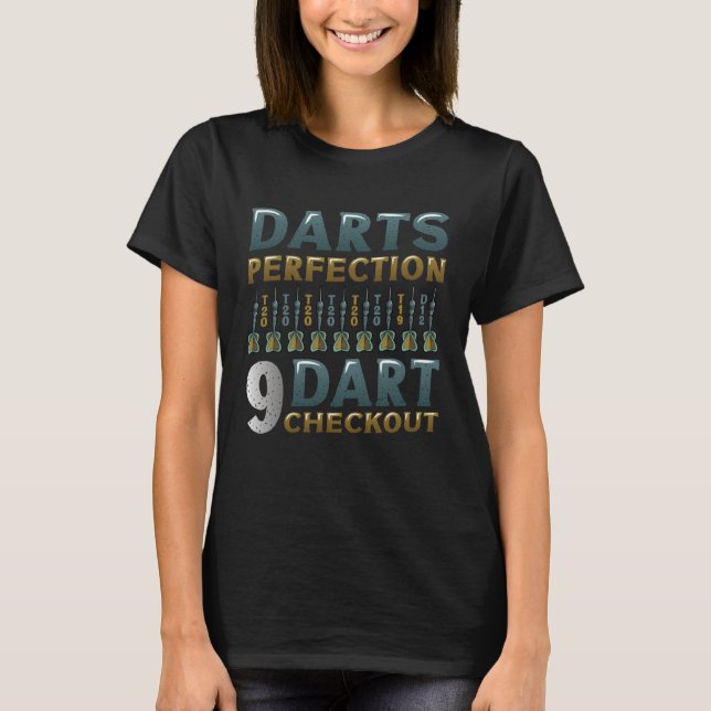 Camiseta Dart Perfection 9 Dart Checkout Dart Player (Frente)
