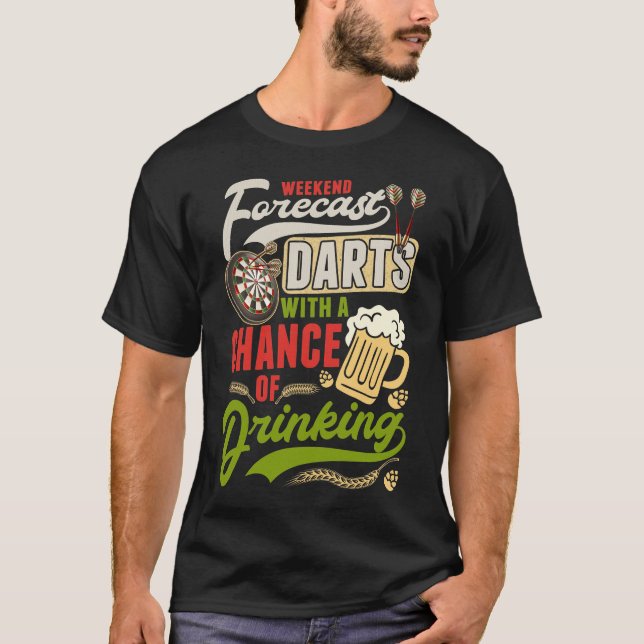 Camiseta Dart Throwing Dartboard 180 Darts and Beer (Frente)