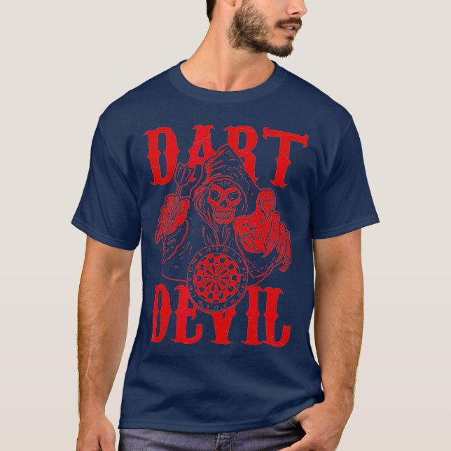 Camiseta Dart Throwing Pub Games Dark Thrower Dart Devil (Frente)