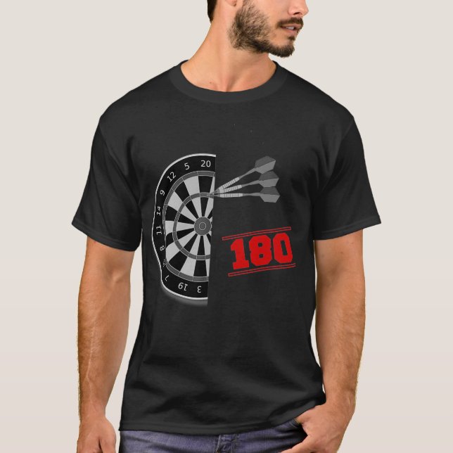 Camiseta Darts 180 pontos Um Cem e Oitenta presentes (Frente)