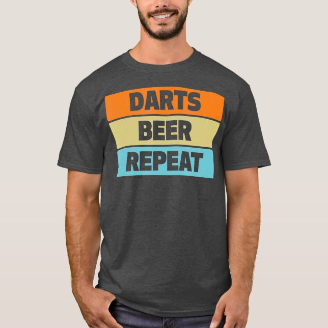 Camiseta Darts Beer Repete Engraçado Liga Dartboard (Frente)