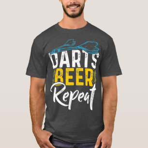 Camiseta Darts Beer Repete Jogador de Arte Engraçado