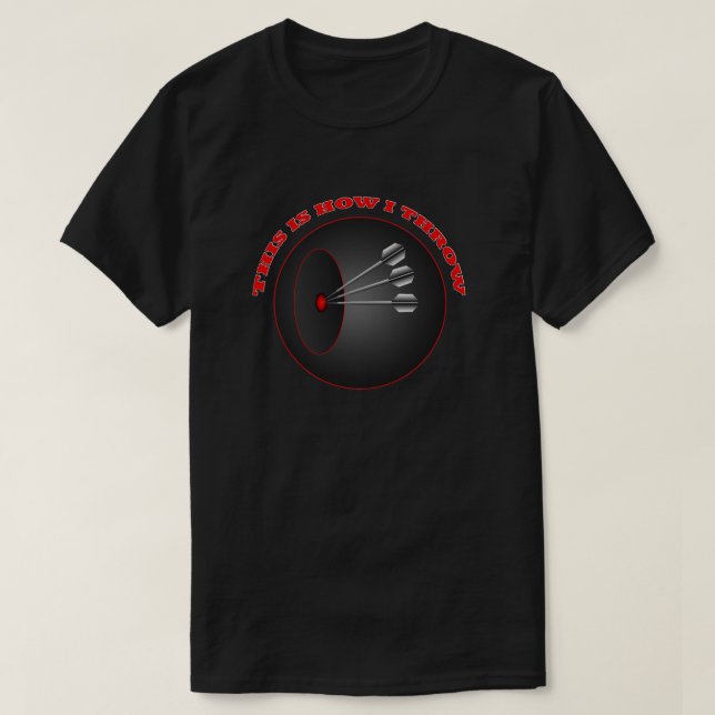 Camiseta Darts How i Throw Mens Basic Black T shirt (Frente do Design)