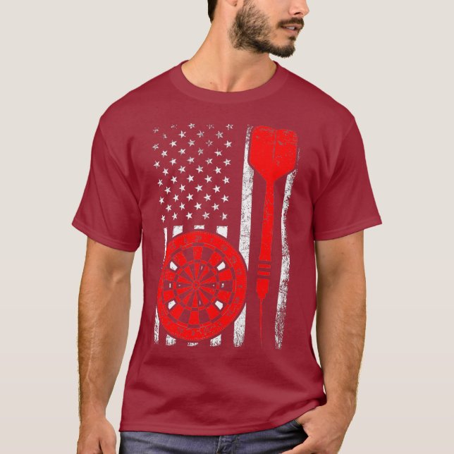 Camiseta Darts Sports Lover American Flag Darth Of (Frente)