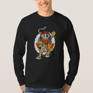 Camiseta Daruma Boneco Sortudo Tigre Japonês Tradição Japon