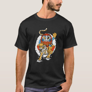 Camiseta Daruma Boneco Sortudo Tigre Japonês Tradição Japon