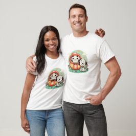 Camiseta Daruma com um Cachorro Gelado sob um Céu Claro