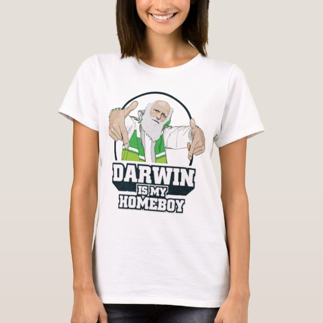 Camiseta Darwin é meu ficar em casa (a cor completa) (Frente)