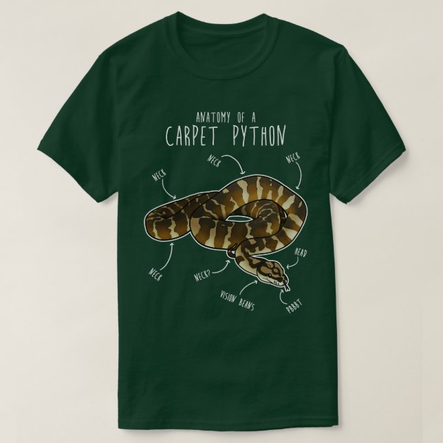 Camiseta Darwin pet Python Cobra Anatomy (Frente do Design)