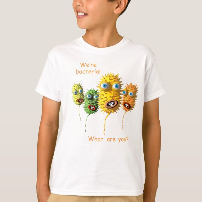 Camiseta das Bactérias Cartoon (Frente)